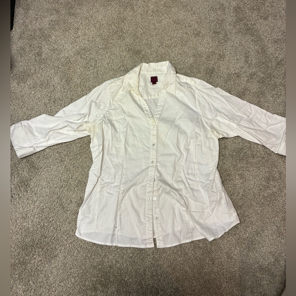 212 Collection White Button Down Top